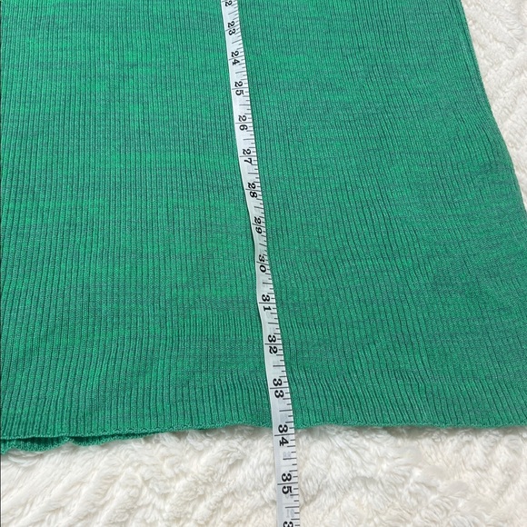 Free People Golden Hour Midi Skirt | Size L | NWT | Green Knit Ribbed - Picture 10 of 11